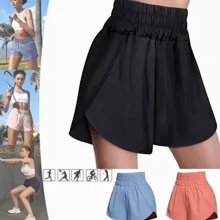 Shorts Deportivo Mujer Falda Deportiva Cortos Gym Elástico Short De Yoga Deportivos De Gym  Lycra De Doble Capa Con Bolsillo Pantalones Cortos Ancha Deportiva Playa - Negro - Ver 4