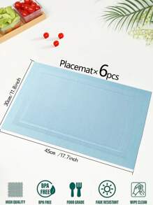 2-6pcs/Set Metallic Gold Hollow Woven Placemats, 11.8in X 17.7in PVC Material, Washable, Easy Clean, Wipeable, Anti-Slip, Heat Resistant, For Rooms, Dining Tables, Home Decor, Suitable For Holidays, Parties, Birthdays, Weddings And Banquets - Multicolor - View 24