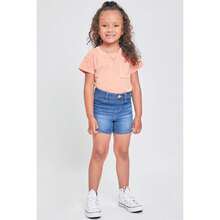 Baby Girls Pull On Denim Shorts - 中等水洗藍 - 查看 7