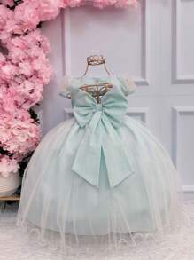 Young Girls Dresses - Green - View 3