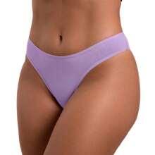 Kit 3 Comfort Cotton Thongs Women's Basic Cotton Panties - 彩色 - 查看 5