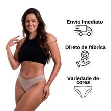 Kit 3 Comfort Cotton Thongs Women's Basic Cotton Panties - 彩色 - 查看 4