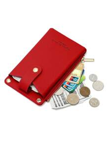 New Japanese Style Women Cross-Body Mini Leather Phone Pouch Multi-Function Smallest Bag - Red - View 5
