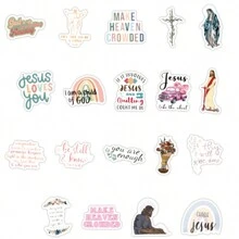 60Pcs Bible Stickers, Inspirational Christian Stickers, Bible Verse Stickers, Bible Journaling Supplies, Aesthetic Jesus Faith Christian Stickers For Water Bottles,  Christian Gifts For - Multicolor - View 4