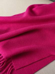 1 chiếc khăn choàng nữ màu vàng trơn, chất liệu giả cashmere, có tua rua, kích thước 30*180cm, mềm mại, thích hợp cho mùa xuân, hè, thu và đông. - Màu Hồng Tươi - Xem 5