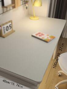 1入皮革桌墊，學生專用純色桌墊，防油餐桌布，防滑學習電腦桌墊 - 白色 - 查看 3