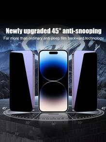 2+2 Packs Anti Blue Light Privacy Tempered Glass Tempered Glass Screen And Camera Lens Protectors Compatible With IPhone - Clear - View 2