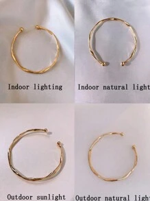 1pc Twist Design Cuff Bangle Elegant Bracelet For Women