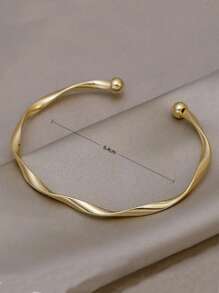 1pc Twist Design Cuff Bangle Elegant Bracelet For Women