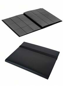 1pc 9-Grid Photo Album Card Holder, Large Capacity 360 Card Slots, Suitable For Mini Photos, Game Cards, Celebrity Cards Collection,School Supplies,Back To School - Black - View 3