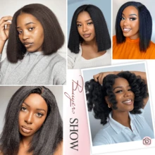 12 英寸 Yaki 直发波波头假发 齐肩卷曲直发合成波波头假发 适合女性 自然短波波头假发 中分假发 日常派对用 - 彩色 - 查看 9