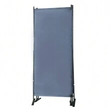 6 Ft Modern Room Divider, 3-Panel Folding Privacy Screen W/ Metal Standing, Portable Wall Partition, Black - Grey - View 5