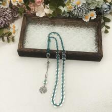 1pc Transparent Edged Acrylic Prayer Beads Bracelet, 45pcs, 10cm