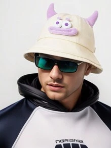 1pc Unisex Cartoon Monster Print Bucket Hat, Outdoor Sun Protection Hat - Little Monsters - View 2