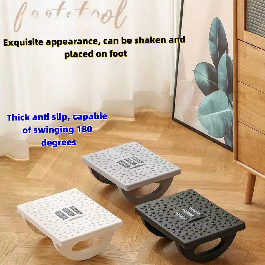 1pc (Including Sticker) Adult Foot Rest Rocking Pedal Stool, Half Round Footrest Cushion For Kids, Non-Slip Office Desk Foot Rest - Multicolor - View 1