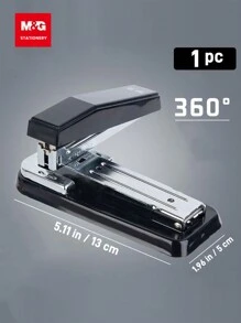 1 Peça Máquina de Encadernação Multifuncional Giratória 360° M&G, Tamanho Grande, Preto/Rosa/Verde/Azul, Grampeador de Escritório, Costura, Volta às aulas, Materiais Escolares