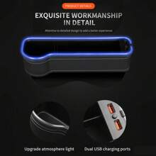 Car Seat Seam Filler Cup Holder 7 Colours Variable LED Car Seam Organiser With 2USB Charging Port Car Accessories - Main Driver - View 9