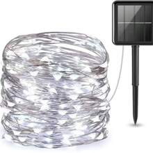 1pc Solar Powered Copper Wire Outdoor Holiday Lights Fairy Garden Decor, Waterproof Halloween Christmas Thanksgiving Gift