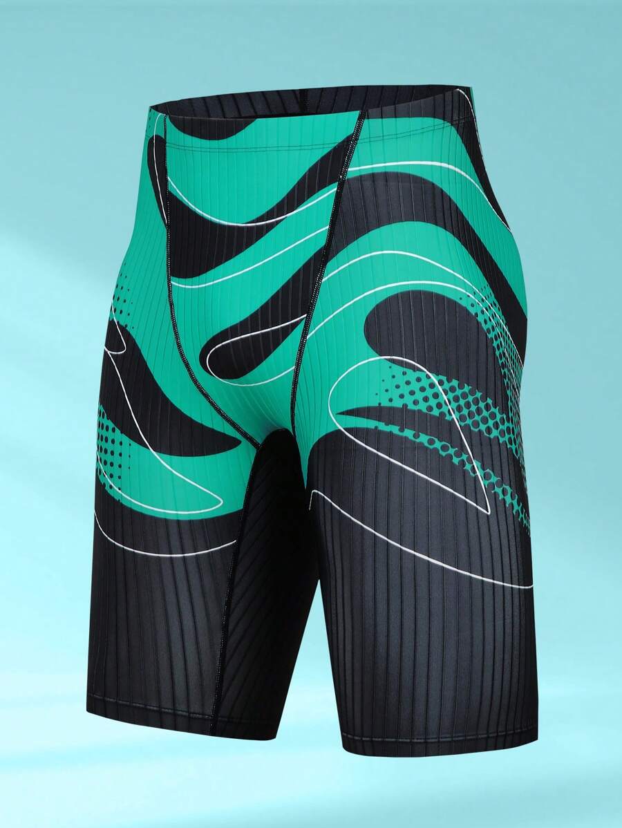 BEROY Men's Athletic Swim Jammers Quick Dry Compression Square Leg Swim