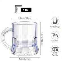 1/6/10 件迷你马克杯，1 盎司透明塑料小酒杯，带手柄，适合派对 - 白色 - 查看 9