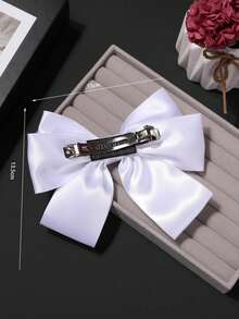 3 层缎带蝴蝶结发夹，优雅百搭的发圈发饰 - 紅色 - 查看 6