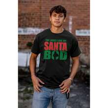 搞笑圣诞爱心圣诞老人图案男式 T 恤