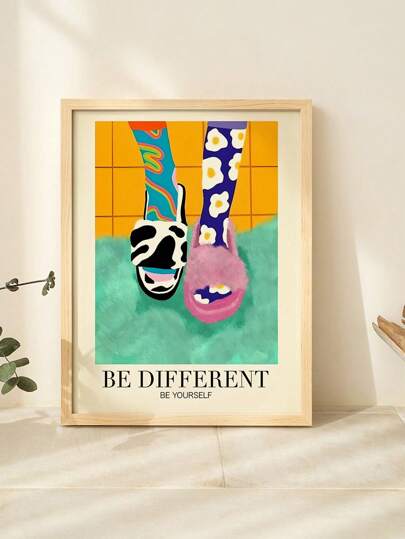 SURELIFE 1pc Modern Minimalist Abstract Slippers Osters And Prints Canvas Paintings Wall Art Pictures Suitable For Living Room Bedroom Home Decoration,Poster Gifts Birthday Graduation
