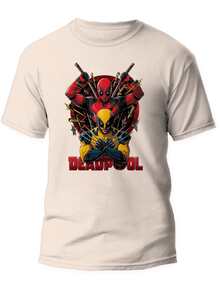 OVERSIZE T-Shirt Unisex 100% Cotton Premium Streetwear Dead P. Wade Movie Release Fast Shipping - 卡其色 - 查看 1