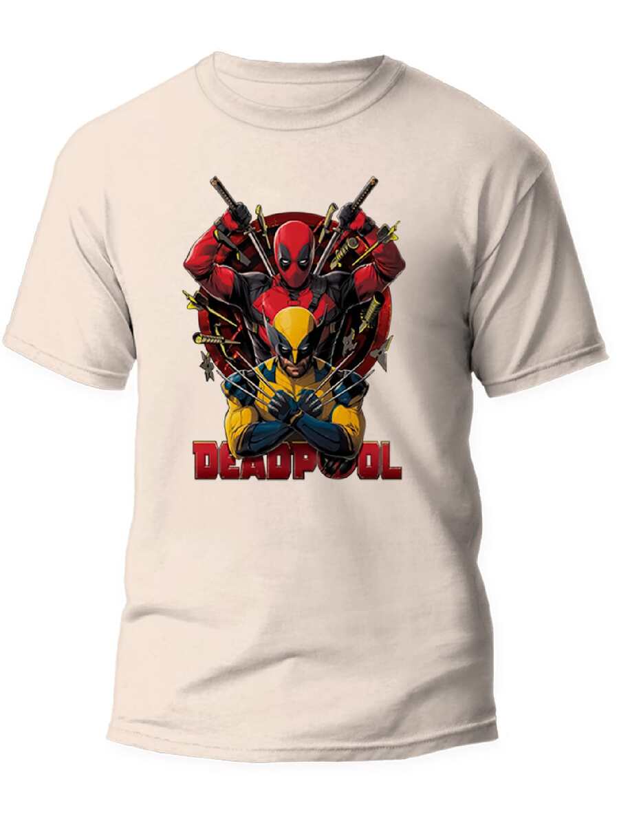 OVERSIZE T-Shirt Unisex 100% Cotton Premium Streetwear Dead P. Wade Movie Release Fast Shipping - 卡其色 - 查看 1