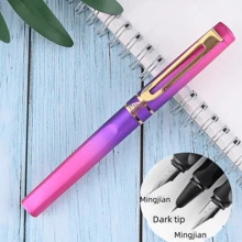 Colorful Multi-Color Orthopedic Holiday Gift School Student Steel Fountain Pen For Daily Business Office Writing Calligraphy Practice, Ink Absorbing/3.4mm Nib Dual Tip 0.5mm/0.38mm - Multicolor - View 16