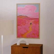 1 件花卉墙面艺术、粉色墙面装饰、彩色极简主义艺术印刷品、家居装饰、粉色公寓装饰、墙面艺术、艺术印刷品、画布、海报 - A 無框 - 查看 8