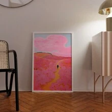 1 件花卉墙面艺术、粉色墙面装饰、彩色极简主义艺术印刷品、家居装饰、粉色公寓装饰、墙面艺术、艺术印刷品、画布、海报 - A 無框 - 查看 4