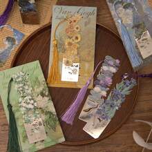 1pc Oil Painting Style Metal Tassel Bookmark For Books And Planner Back To School - Multicolor - View 1