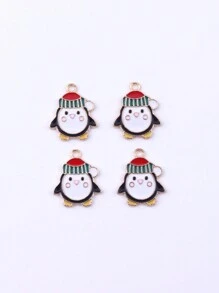 10 件圣诞系列雪人、企鹅、靴子、帽子、雪花、圣诞树形锌合金 DIY 珠宝吊坠、耳环、手链、项链、钥匙扣、手机壳配件 - 聖誕系列吊墜 - 查看 9