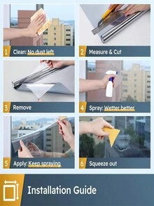 1 Roll Window Privacy Film One Way Mirror Daytime Privacy Window Film Static Cling Self Adhesive Reflective Window Film Sun Blocking Heat Control Anti UV  Protection Window Tint See Out Not In Window Covering For Home And Office, Silver Explosion-Proof Premium PET Material - Blue Silver - View 8