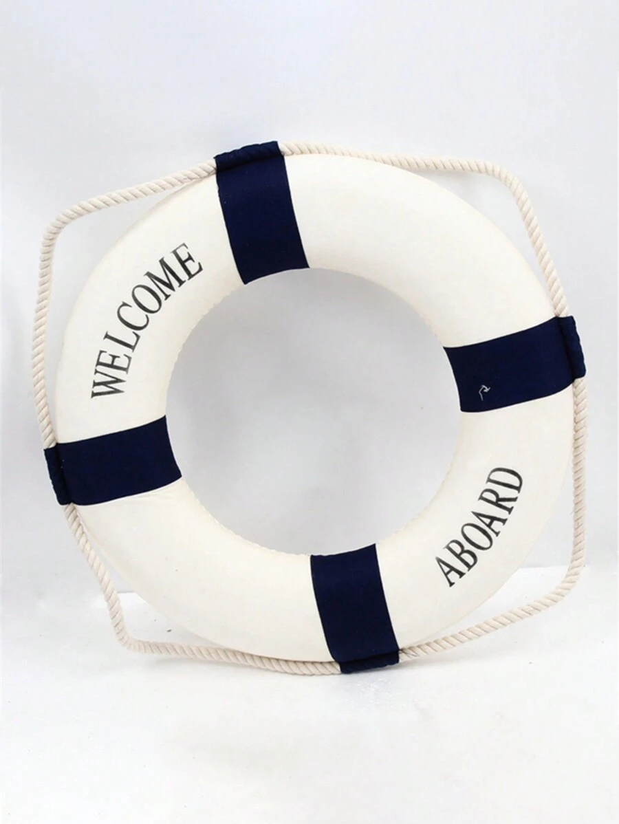 1pc Foam Life Buoy Wall Decor, Mediterranean Style Home Decoration Gift, Birthday/Graduation Gift - Multicolor - View 1