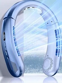 2024新款便携式无叶挂脖风扇五代懒人USB充电小风扇-滑轮无限转速100档大风力风扇，办公室，旅行，露营，户外旅行便携式USB风扇，感恩节万圣节圣诞节礼物