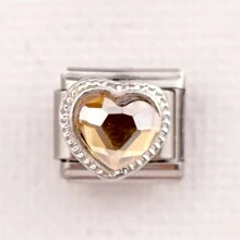 1pc Italy Style Stainless Steel Diamond Edged Multicolored Heart Charm Bracelet Component Cute And Detachable Suitable For DIY Making - Diamond Edge Heart Pendant Module - View 7