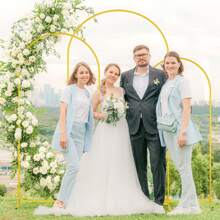 3Pcs(7.2FT+6.6FT+6FT)  Metal Arch Backdrop Stand Set Of 3 Gold Wedding Balloon Arched Backdrop Stand Square Arch Frame For Birthday Party Bridal Shower Ceremony Decoration - 金色 - 查看 3