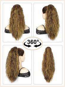 1 件马尾辫接发 20 英寸长爪夹式马尾辫假发合成马尾辫假发自然波浪假发女士