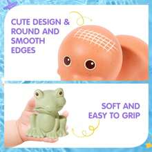 适合 6-12 个月婴儿的洗澡玩具，洗澡喷水玩具硅胶海洋动物浴缸漂浮玩具适合水上玩耍儿童学龄前教育玩具学习浴室技能，洗澡玩具，无孔洗澡玩具硅胶海洋动物浴缸漂浮船玩具适合水上玩耍儿童，学龄前教育玩具学习浴室技能 - 彩色 - 查看 5