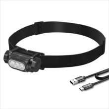 HP130 小型强力 EDC 手电筒头灯二合一，超亮 1150 流明 6 种模式可充电迷你袖珍手电筒，带磁铁、夹子，IP68 防水，适用于头灯使用、露营、紧急情况 - 黑色 - 查看 12