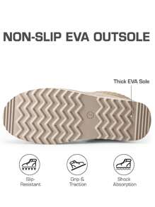 Genuine Suede Leather Women's Fashion Platform Slippers - Short Ankle Boot With Anti-Slip Sole- Cozy, Fuzzy, And Warm Winter Footwear FuzzyEasy Women's Platform Slip-On , Ideal For Indoor And Outdoor Use Suitable For Gift (SUGGEST SIZE UP) - Khaki - View 6