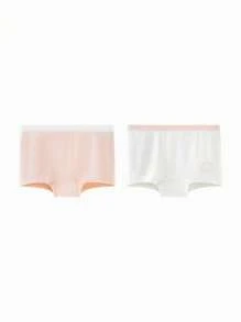 mini bala New Autumn Style Young Girls Soft Underwear Baby Briefs 2 Packs - Pink - View 1