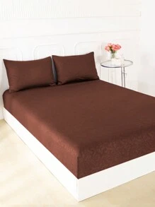 Brocado de fénix Juego de Sabanas, Sabanas Matrimoniales, 4 Piezas, 3000 Hilos, Cómodas y Frescas, Calidad de Lujo, Hipoalergénicas,  Suave, Ligera (1 Forro,1 Sábana, 2 Fundas) - Café integral - Ver 3