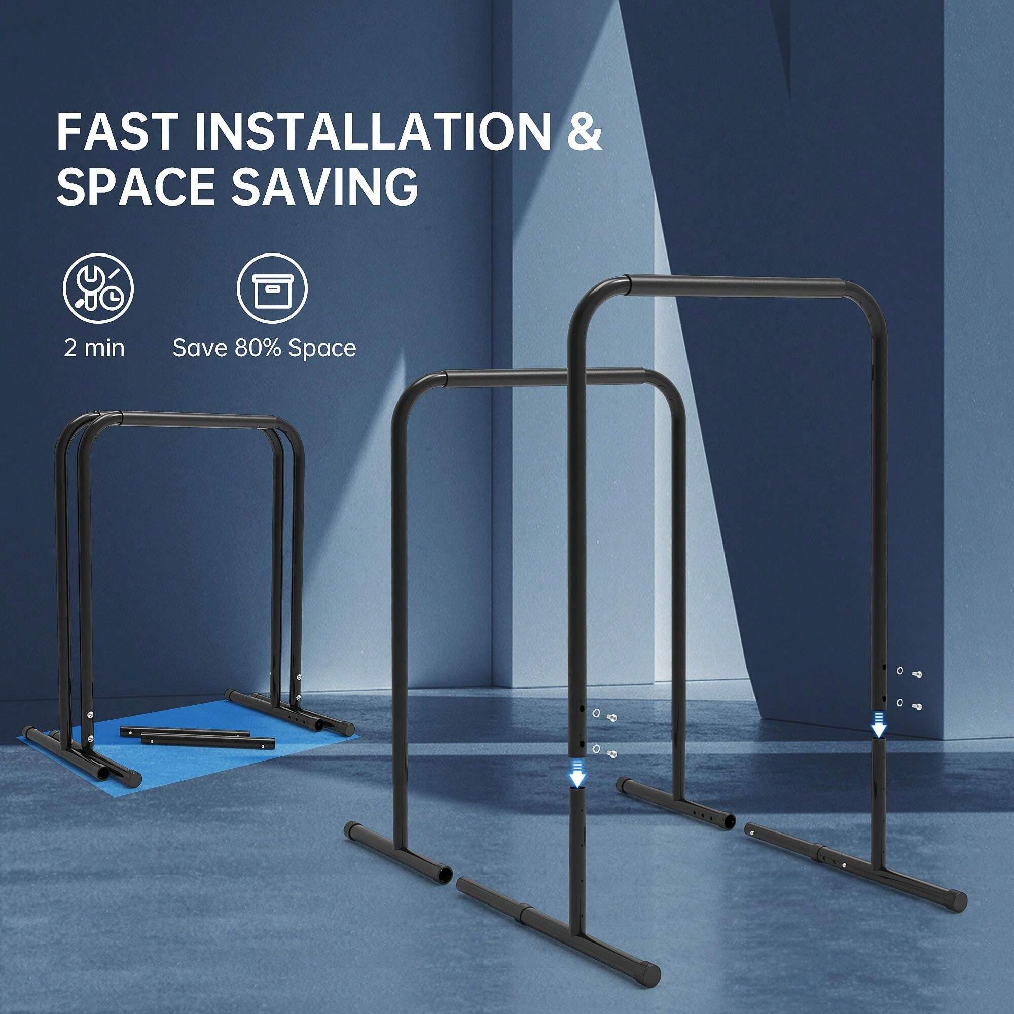 Leikefitness Pull Up Dip Station Strength Training Dip Stands Station