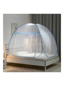 Libre de instalación elevada yurta mosquitera puerta plegable con un fondo completo anti-mosquitos cuadrado superior cremallera mosquitera bebé anti-caída tienda plegable1.8 * 2.0* 1.5m - Azul - Ver 4