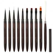 Hot 10/12/15PCS Metal Rod Nail Art Brush Set Wholesale Colouring Pen Large Square Round Light Therapy Pen Halo Pen