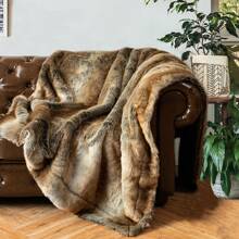Battilo Faux Fur Throw Blanket Brown Luxury Fuzzy Warm Cozy Fluffy Fur Blanket For Bed, Sofa, Couch Home Decor - Brown - View 3