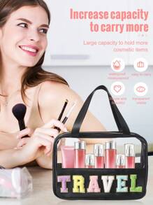 36pcs Makeup Brush Set, Including: 1 Multi-Functional Waterproof Zipper Makeup Bag + 25pcs Makeup Brushes + 3pcs Makeup Sponges + 3pcs Triangle Powder Puffs + 3pcs Mini Air Cushion Puffs + 1pc Makeup Brush Cleaning Tool - Black - View 10